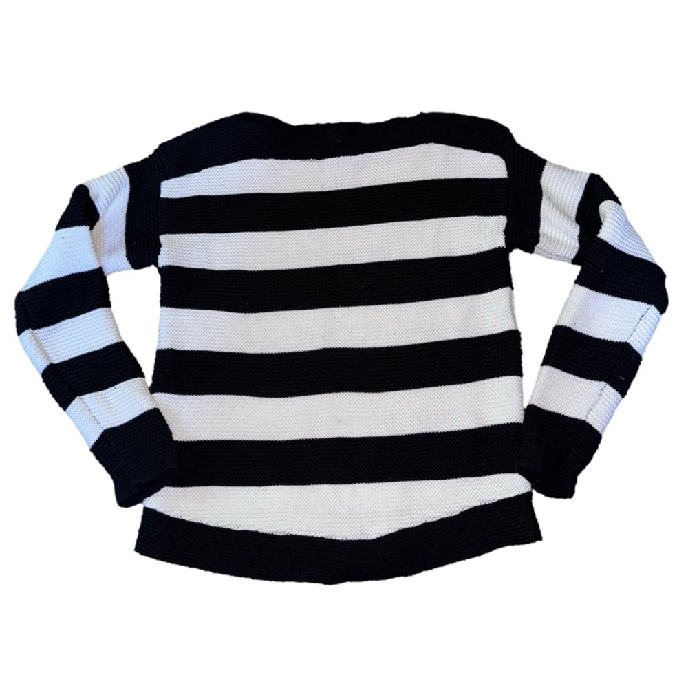 Women’s pre owned. 100% cotton navy/white striped sweater by Premise.